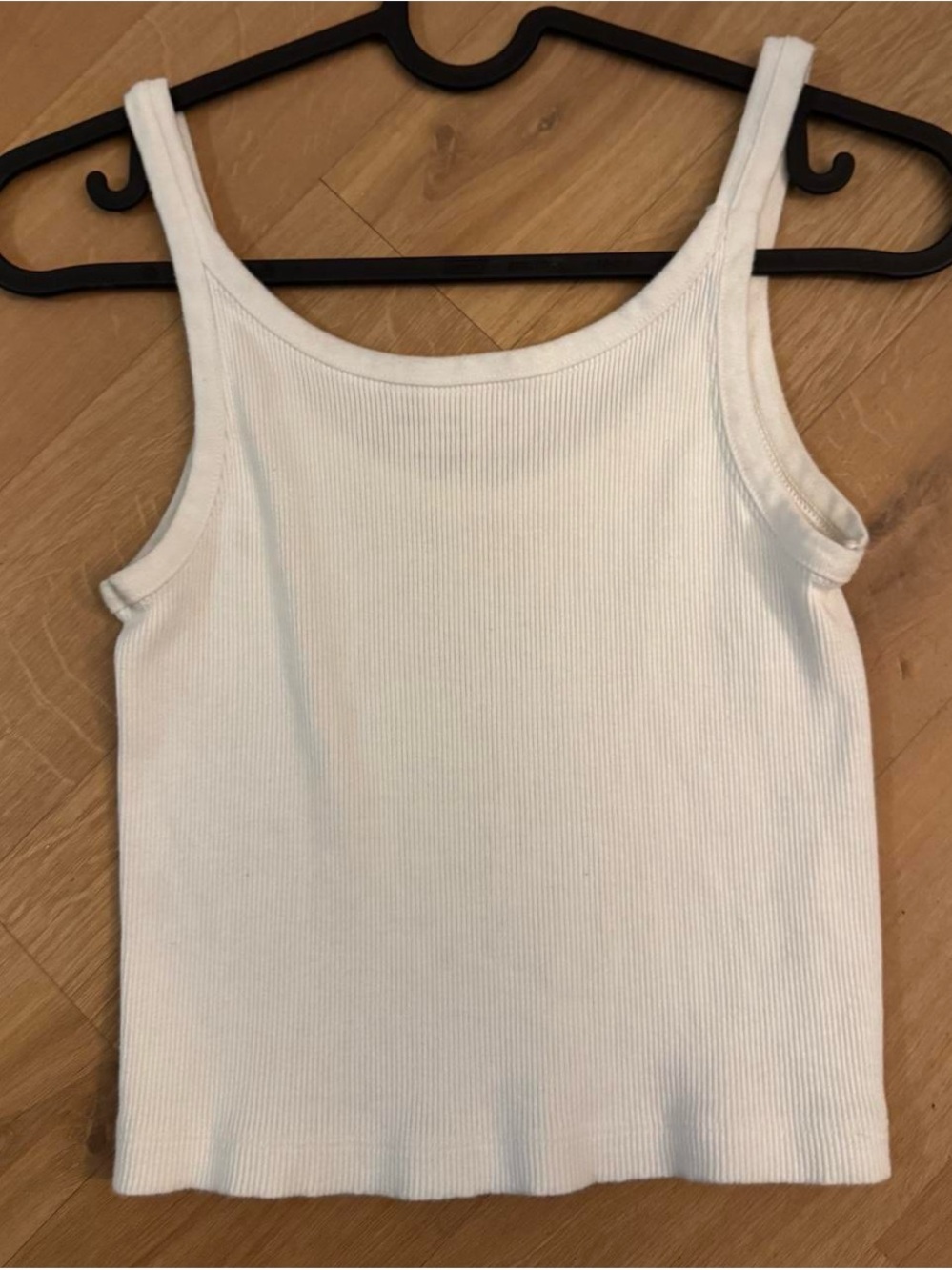 Brandy Melville White Ribbed Tank with Bear - Picture 2 of 2